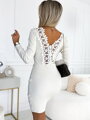 Pletené dámske biele šaty 532-1
